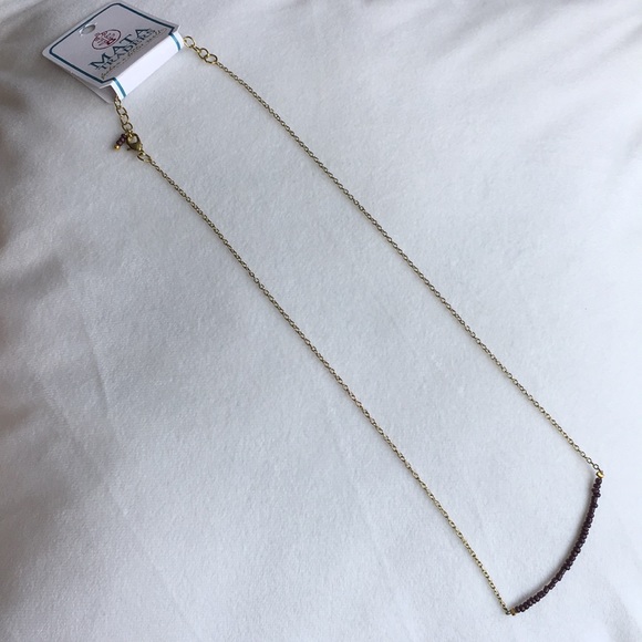 3/$20 Purple beaded necklace gold-tone - Picture 1 of 3